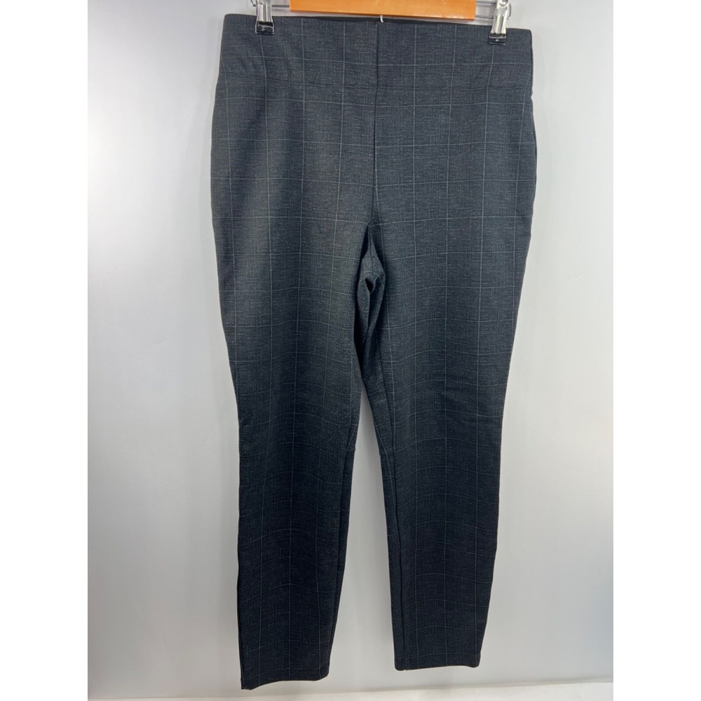 Max Studio Slacks Women's Size L Black Print Pull On Stretch Pants